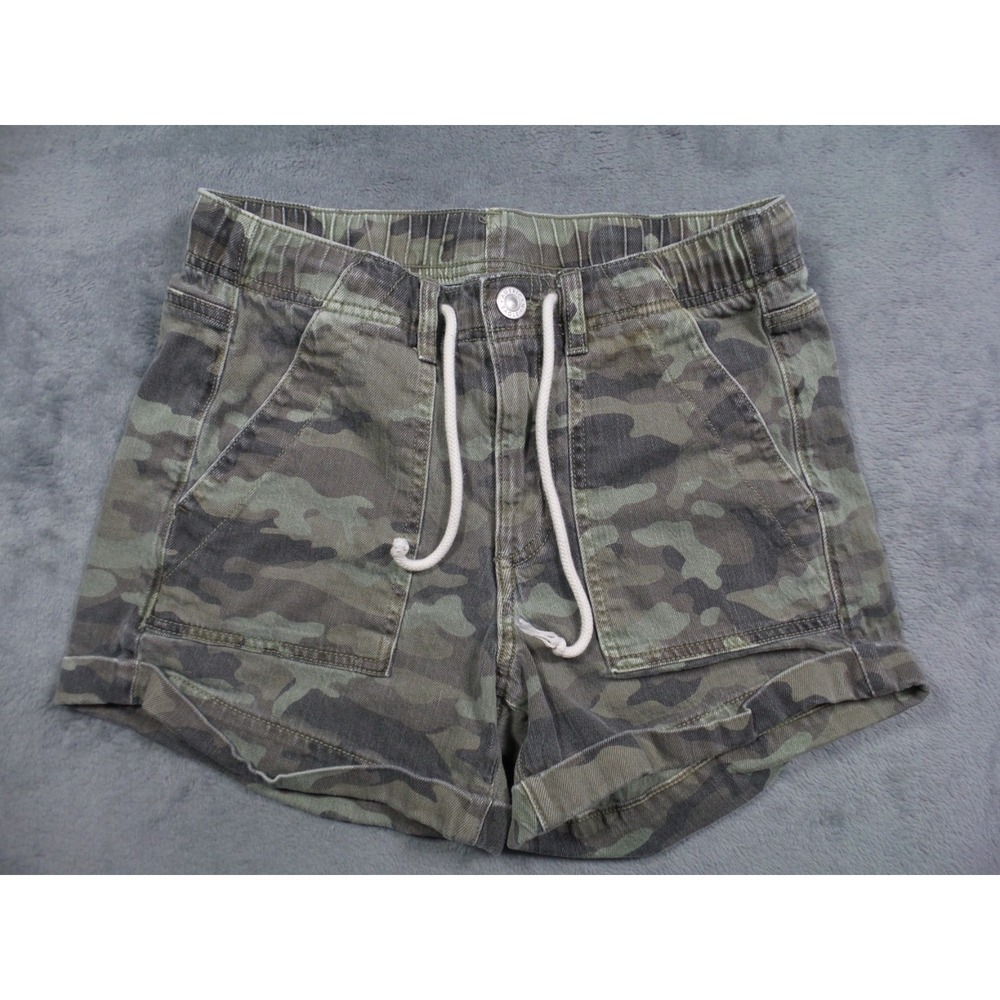 American Eagle Shorts Womens Size 2 Green Camouflage Tomgirl‎ Mid Rise Stretch